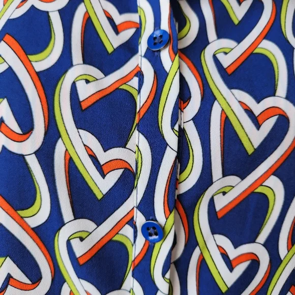 CAbi Amour Shirt Dress Duster Tunic Heart Graphic Sleeveless Button Down Large - Picture 7 of 14